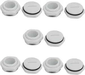 Unique Bargains PG16 Nylon Male Threaded Cable Gland Screw End Cap Cover Gray 10pcs