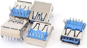 5Pcs 9 Pin 90 Degree Panel Mount USB3.0 Type A Female Port Jack Socket Connector