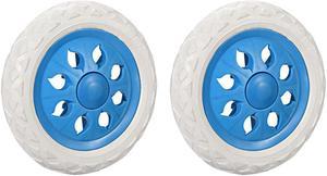 2pcs Shopping Cart Wheels Trolley Caster 6.5 Inch Dia Rubber Foaming Light Blue