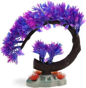 Unique Bargains Purple Plastic Tree Decoration Aquarium Fish Tank Landscaping Ornament Decor