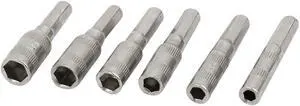 M2.5  M3 M3.5 M4.0 M4.5 M5 Hex Socket Nut Driver Adapter Drill Bit 6 in 1 Set