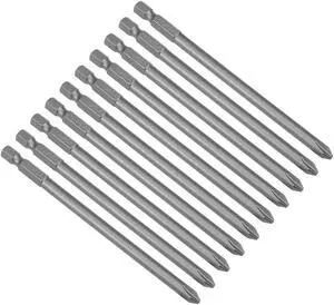 10pcs 120mm 1/4" Hex Shank Magnetic Phillips Head Screwdriver Bits S2