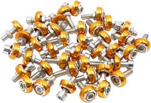 40pcs Aluminum Alloy License Plate Bolt Screw Nuts Gold Tone for Car Motorcycle