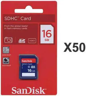 SanDisk 16GB SDHC Class 4  SDSDB-016G-B35 Memory Card Retail (50 Pack)