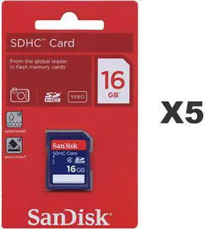 SanDisk 16GB SDHC Class 4  SDSDB-016G-B35 Memory Card Retail (5 Pack)
