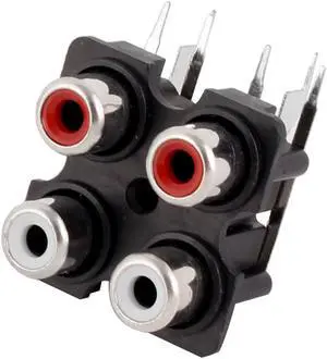 Panel Mount Stereo Audio Video Jack AV Socket 4 Position RCA Female Connector
