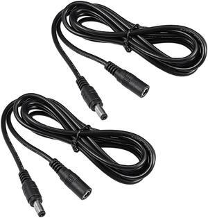 Unique Bargains 2pcs 2M 5A Plastic 5.5X2.1mm Male to Female DC Power Extension Cable Connector