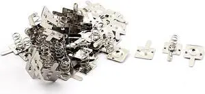 Metal AA Battery Spring Contact Lamination Plate Terminal Silver Tone 30pcs