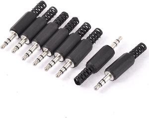 8pcs Plastic Head 3.5mm Male Stereo Jack Plug Audio Cable Adapter for Headphone