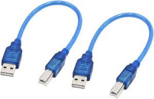 Unique Bargains 30cm 11.8" USB 2.0 A Male to USB B Male Printer Adapter Cable Blue 2 Pieces