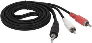 3.5mm Jack to 2 RCA Male Adapter Audio Video AV Cable Black 1.5m