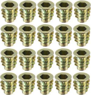 Threaded Insert Nuts Zinc Alloy Hex Socket M6 Internal Threads 13mm Length 20pcs