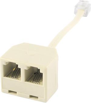 Unique Bargains Two Ports 4 Pin RJ11 Socket to Plug F/M Jack Telephone Connector Adapter