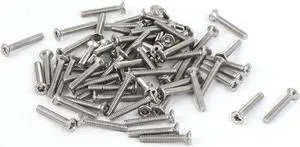 Unique Bargains M2 x 11mm Male Thread 316 Stainless Steel Flat Phillips Head Screws Bolts 75 Pcs