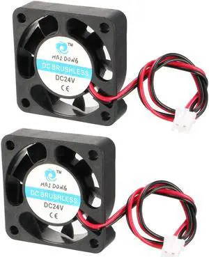 2Pcs DC 24V 0.06A Brushless Cooler Cooling Extractor Fan 24V 40x40x10mm For PC