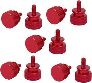 Computer PC Case Aluminum Alloy Knurled Thumb Screws Wine Red M3x7mm 10pcs