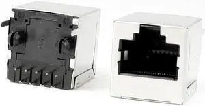 Unique Bargains PCB Mounting RJ45 8P8C Network Jacks Vertical Female Connectors 10 Pcs