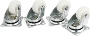 Unique Bargains 4pcs Swivel Plate 1" Diameter PP Wheel Bakery Rack Food Service Cart Caster