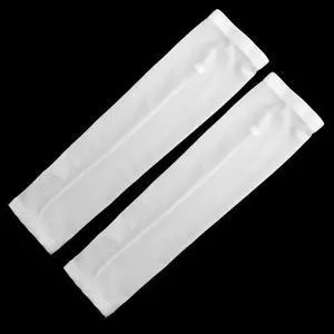 Unisex Golf Basketball Sports Sun Protection Cover Arm Sleeves White XL Pair