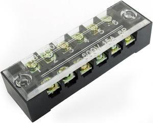 600V 15A 6P Double Rows 12 Screw Terminal Barrier Strip Block Cable Board