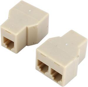 2 x RJ11 Plug Y Shape 3 Ports Telephone Modular Converter Jointer