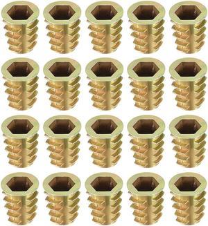 Threaded Insert Nuts Zinc Alloy Hex Socket M10 Internal Thread 20mm Length 20pcs