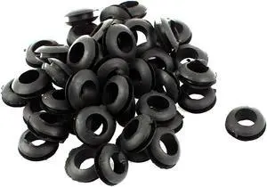 50pcs 8mm Inner Dia Black Rubber Electrical Round Wire Grommets Gasket