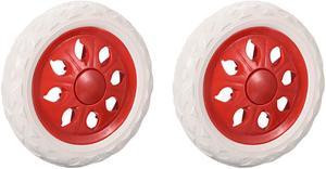 Shopping Cart Wheels Trolley Caster Replacement 6.5 Inch Dia Red 2pcs