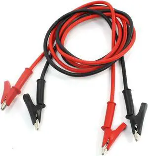 Unique Bargains Multimeter Power Supply Red Black Alligator Clip Test Lead 3.3ft Pair
