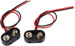 9 Volt Battery Buckle Clip Holder Boat Type Connectors Lead Wire Cord 2 Pcs