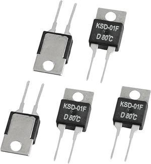 5 Pcs 80C NC Temperature Control Switch Thermostat KSD-01F 250VAC/ 24VDC 1.5A