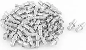 5mm x 15mm Furniture Hardware Metal Shelf Support Pins Silver Tone 50 Pcs