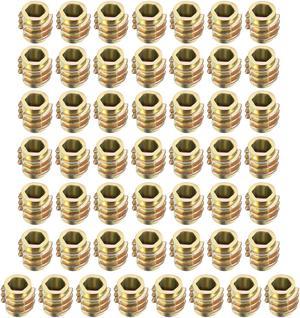 Threaded Insert Nuts Zinc Alloy Hex-Flush M4 Internal Threads 8mm Length 50pcs