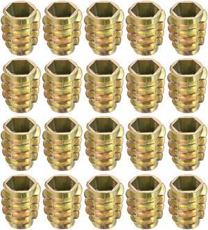 Threaded Insert Nuts Zinc Alloy Hex-Flush M10 Internal Threads 20mm Length 20pcs