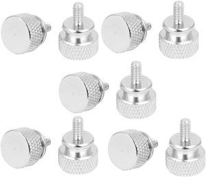 Computer PC Case Fully Threaded Knurled Thumb Screws Silver Tone 6#-32 10pcs