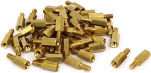 M3 x 10mm+6mm Male to Female Thread Brass Hex Pillars Standoff Spacers 50PCS