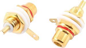 Unique Bargains 2 x RCA Phono Chassis Panel Mounted RCA Female Type Cable Connector Socket