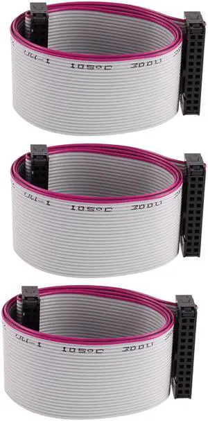 3 Pcs 2.54mm Pitch 24 Pin 24 Wire IDC Flat Ribbon Cable 50cm Length