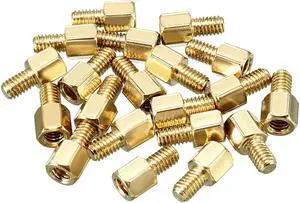 20pcs M4 6+6mm Female Male Thread Brass Hex Standoff Spacer Screws PCB Pillar