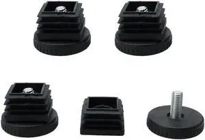 Adjustable Leveling Feet 25 x 25mm Square Tube Inserts Furniture Glide 4 Sets