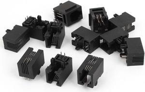 12 Pcs RJ11 4P4C Right Angle PCB Jacks Female Connectors for Telephone