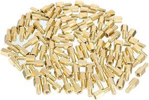 100pcs M3 6+6mm Female Male Thread Brass Hex Standoff Spacer Screws PCB Pillar