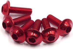 6PCS M6 x 20mm Red Hexagon License Plates Fairing Bolts Screws for Motorcycle