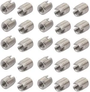 M5x10mm 304 Stainless Steel Self Tapping Slotted Thread Insert 20pcs
