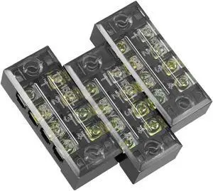 3 Pcs 4 Positions Dual Rows 600V 15A Wire Barrier Block Terminal Strip TB-1504L