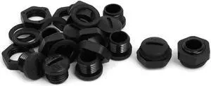 PG7 Nylon Male Threaded Cable Gland Screw End Cap Cover Black 10pcs