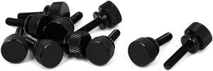 Computer PC Case Shoulder Type Knurled Thumb Screw Black M4x16mm 10pcs