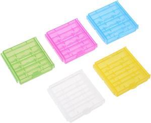 Unique Bargains 5 Pcs Portable Battery Storage Case Protective Compartment for AAA/AA Batteries