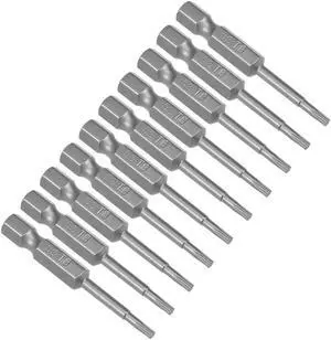 10pcs 50mm 1/4" Hex Shank T8 Magnetic Torx Head Screwdriver Bits S2 Alloy Steel
