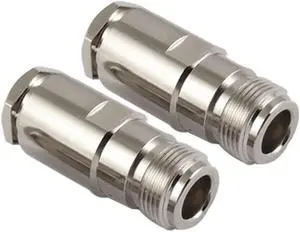 Silver Tone Screw N Type Female RF Coaxial Adapter 2Pcs for RG8 Cable